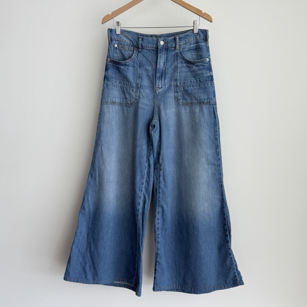 Anthropologie Pilcro Jeans 29 The Jane High Rise Wide Leg Denim Flare Boho